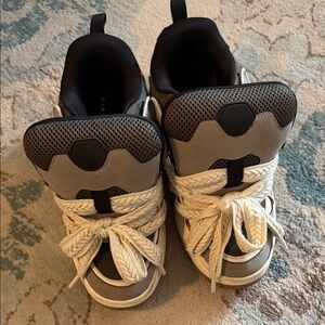 Zara Gray, Black and White High-Top Kids Sneakers